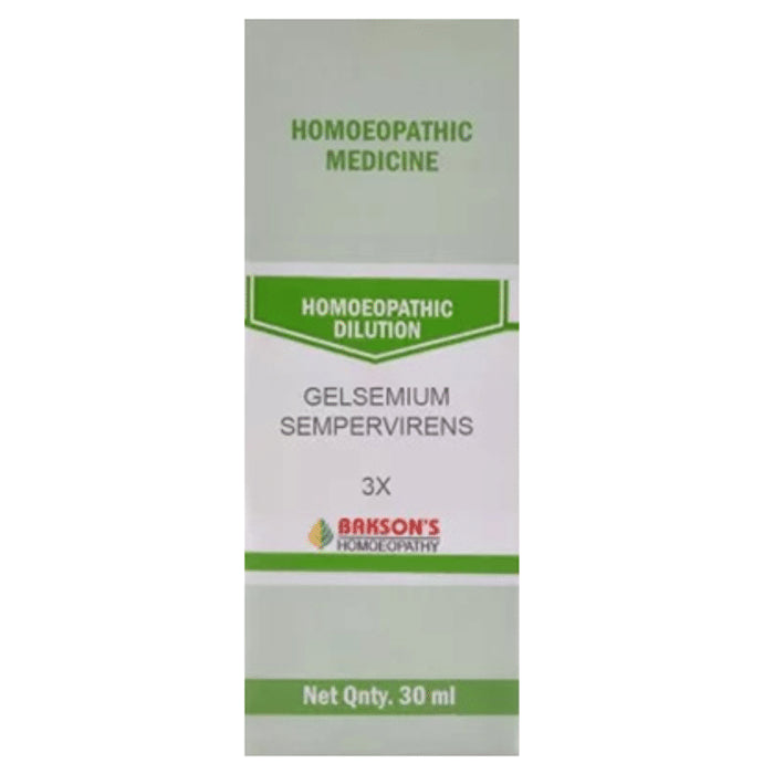 Bakson's Homeopathy Gelsemium Sempervirens Dilution 3X - Classic Derma