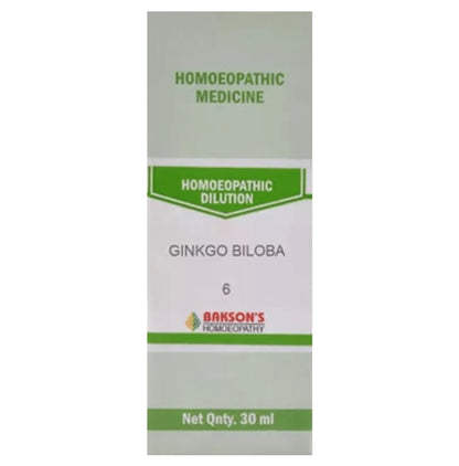 Bakson's Homeopathy Ginkgo Biloba Dilution 6 CH - Classic Derma