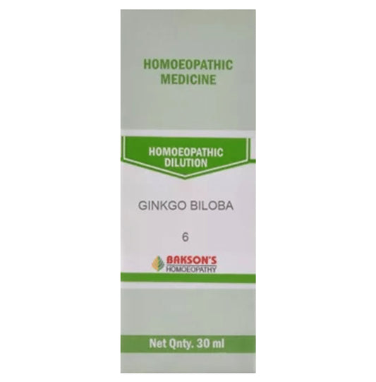 Bakson's Homeopathy Ginkgo Biloba Dilution 6 CH - Classic Derma