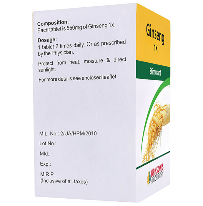Bakson's Homeopathy Ginseng 1X
