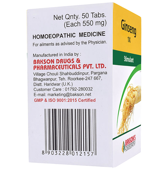 Bakson's Homeopathy Ginseng 1X