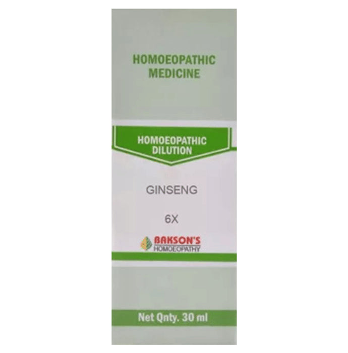 Bakson's Homeopathy Ginseng Dilution 6X - Classic Derma