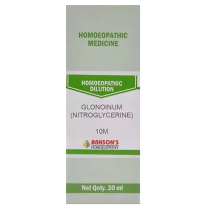 Bakson's Homeopathy Glonoinum (Nitroglycerine) Dilution 10M - Classic Derma