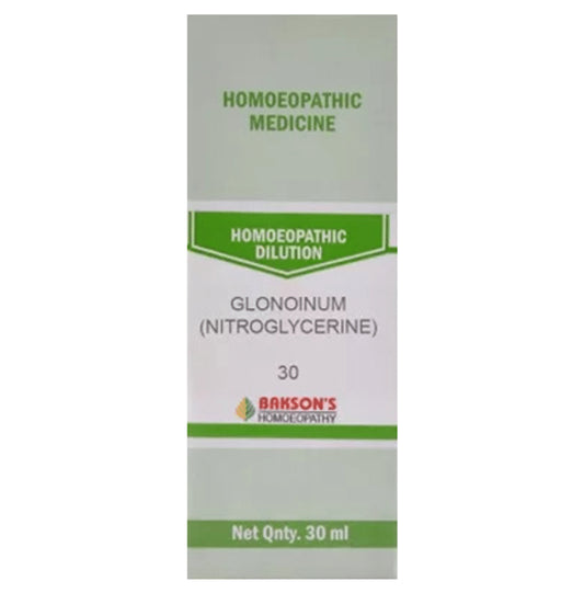 Bakson's Homeopathy Glonoinum (Nitroglycerine) Dilution 30 - Classic Derma