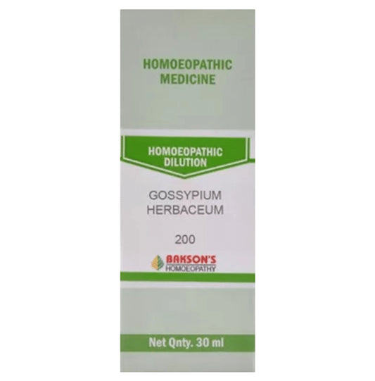 Bakson's Homeopathy Gossypium Herbaceum Dilution 200 - Classic Derma