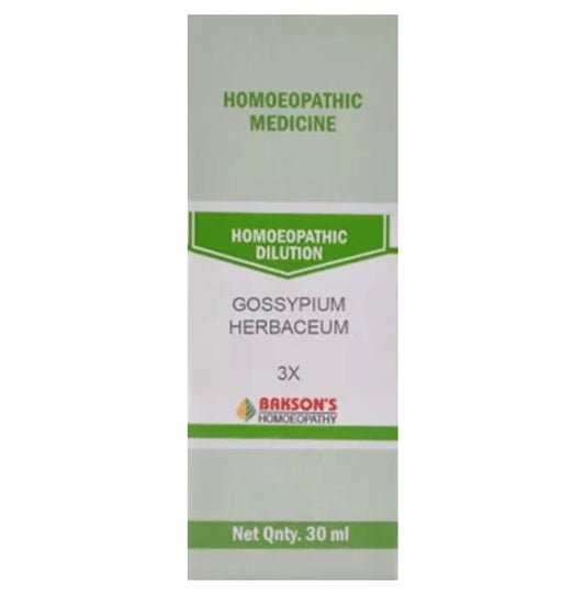 Bakson's Homeopathy Gossypium Herbaceum Dilution 3X - Classic Derma