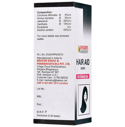 Bakson's Homeopathy Hair Aid Drop for External Use