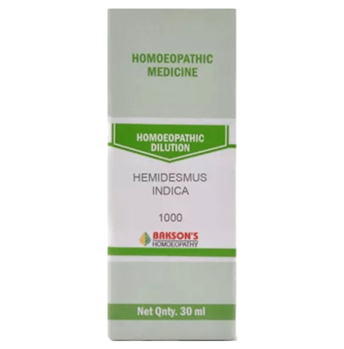 Bakson's Homeopathy Hemidesmus Indica Dilution 1000 CH - Classic Derma