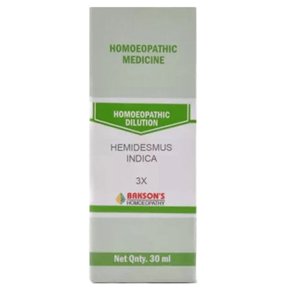 Bakson's Homeopathy Hemidesmus Indica Dilution 3X - Classic Derma