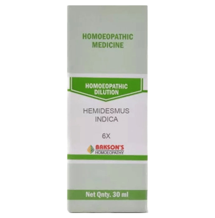 Bakson's Homeopathy Hemidesmus Indica Dilution 6X - Classic Derma