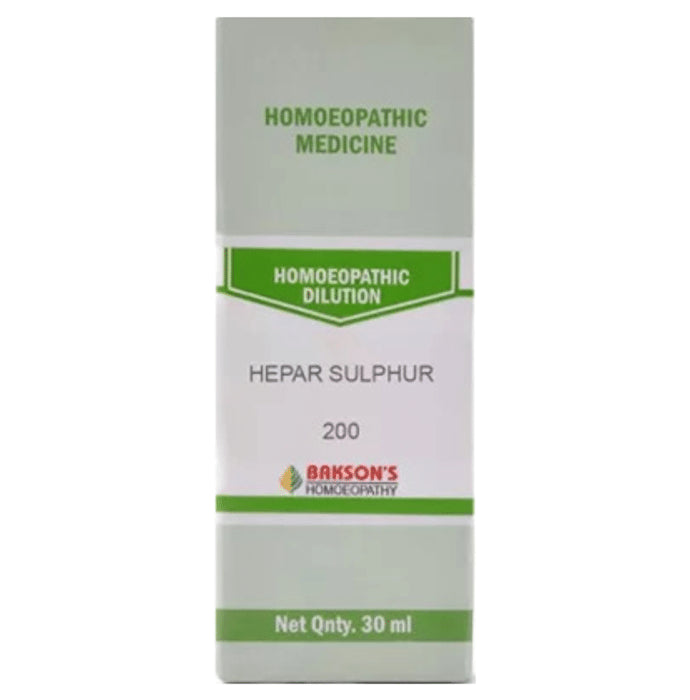 Bakson's Homeopathy Hepar Sulphur Dilution 200 - Classic Derma