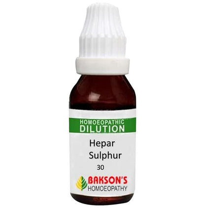 Bakson's Homeopathy Hepar Sulphur Dilution 30 CH - Classic Derma
