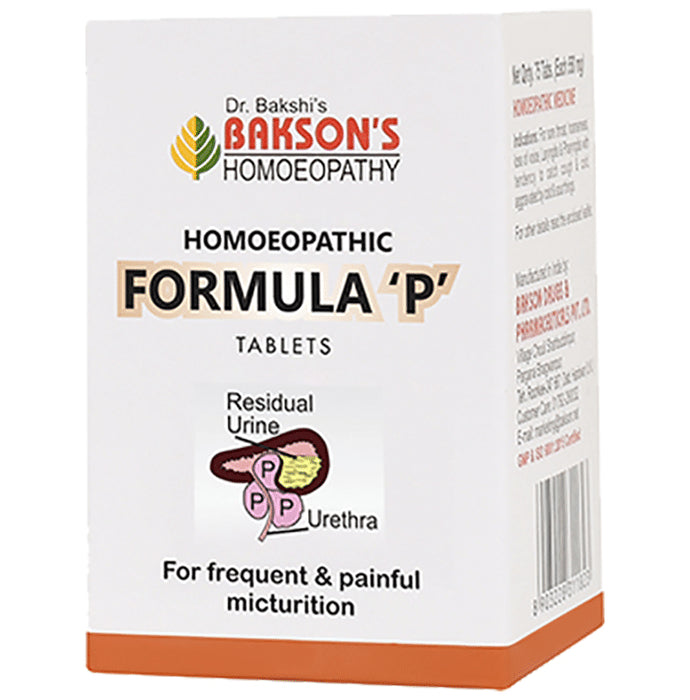 Bakson's Homeopathy Homoeopathic Formula P Tablet - Classic Derma