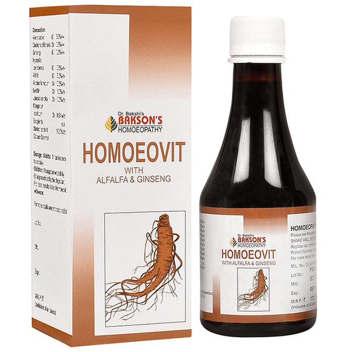 Bakson's Homeopathy Homoeovit with Alfalfa & Ginseng Syrup - Classic Derma