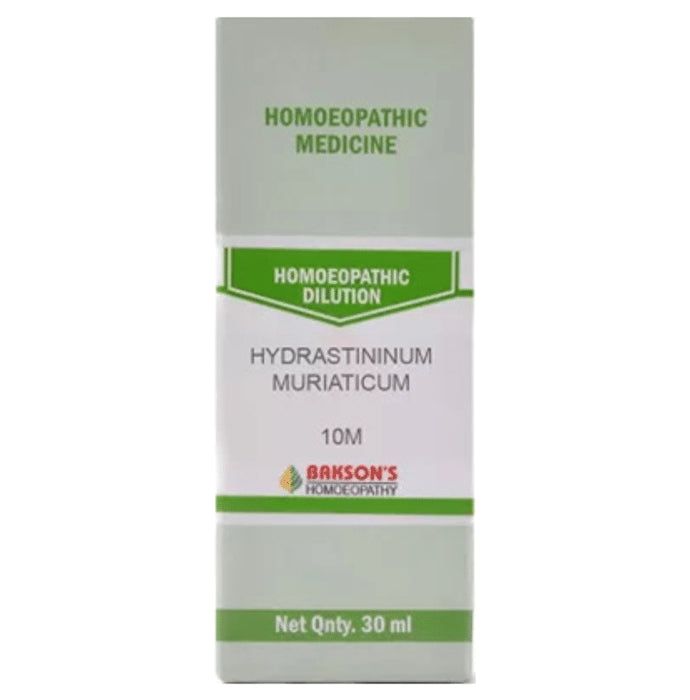 Bakson's Homeopathy Hydrastininum Muriaticum Dilution 10M - Classic Derma