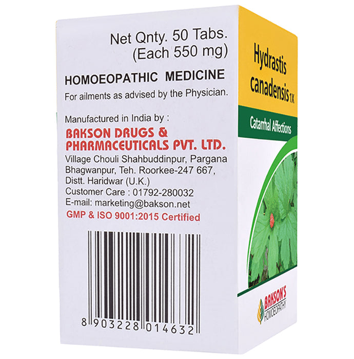 Bakson's Homeopathy Hydrastis Canadensis 1X