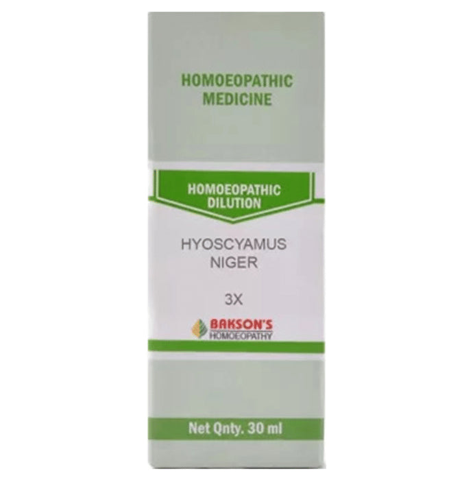Bakson's Homeopathy Hyoscyamus Niger Dilution 3X - Classic Derma