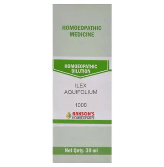 Bakson's Homeopathy Ilex Aquifolium Dilution 1000 CH - Classic Derma