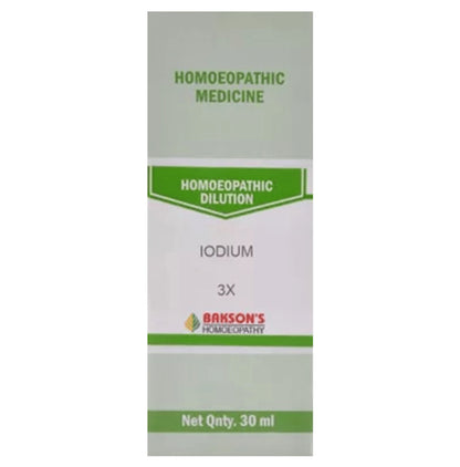 Bakson's Homeopathy Iodium Dilution 3X - Classic Derma
