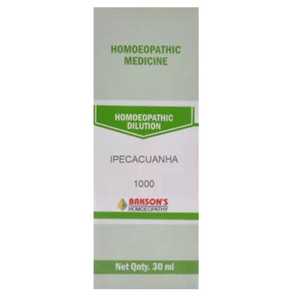 Bakson's Homeopathy Ipecacuanha Dilution 1000 CH - Classic Derma