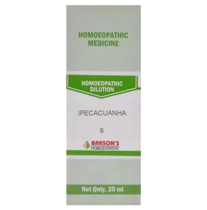 Bakson's Homeopathy Ipecacuanha Dilution 6 CH - Classic Derma