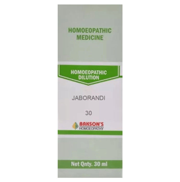 Bakson's Homeopathy Jaborandi Dilution 30 - Classic Derma