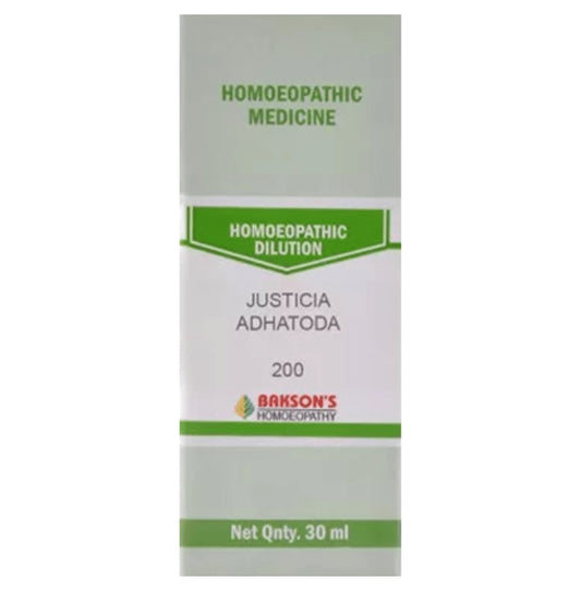 Bakson's Homeopathy Justicia Adhatoda Dilution 200 - Classic Derma