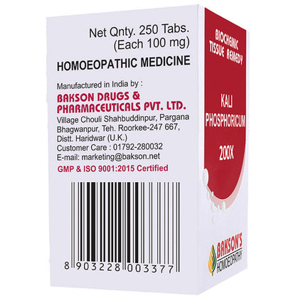 Bakson's Homeopathy Kali Phosphoricum Biochemic Tablet 200X