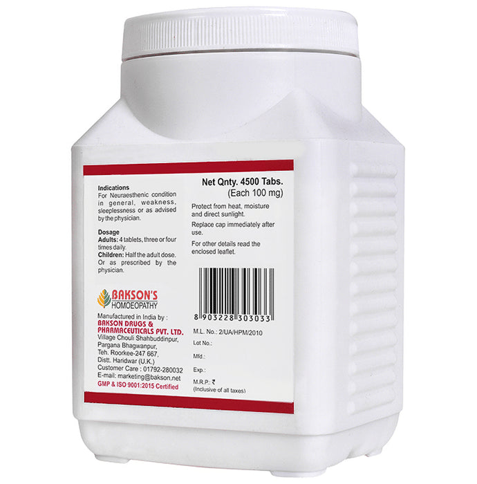 Bakson's Homeopathy Kali Phosphoricum Biochemic Tablet 6X