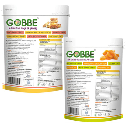 Combo Pack of Gobbe Afghani Anjeer (Figs), Turkish Apricots(200gm Each)