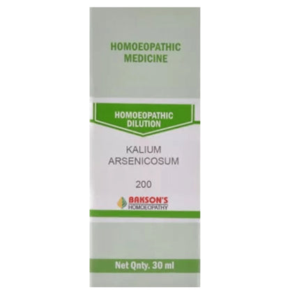 Bakson's Homeopathy Kalium Arsenicosum Dilution 200 - Classic Derma