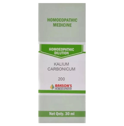 Bakson's Homeopathy Kalium Carbonicum Dilution 200 - Classic Derma