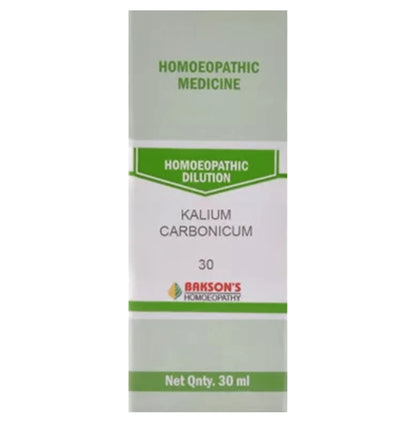 Bakson's Homeopathy Kalium Carbonicum Dilution 30 - Classic Derma