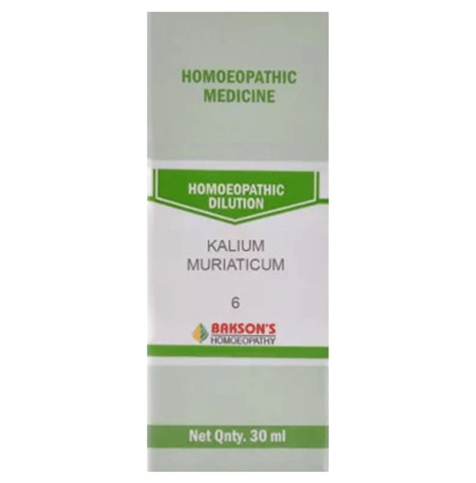Bakson's Homeopathy Kalium Muriaticum Dilution 6 CH - Classic Derma