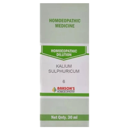 Bakson's Homeopathy Kalium Sulphuricum Dilution 6 CH - Classic Derma