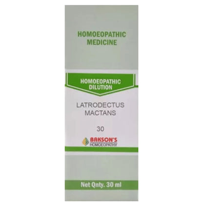 Bakson's Homeopathy Latrodectus Mactans Dilution 30 - Classic Derma