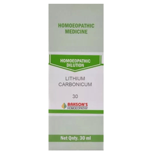 Bakson's Homeopathy Lithium Carbonicum Dilution 30 - Classic Derma
