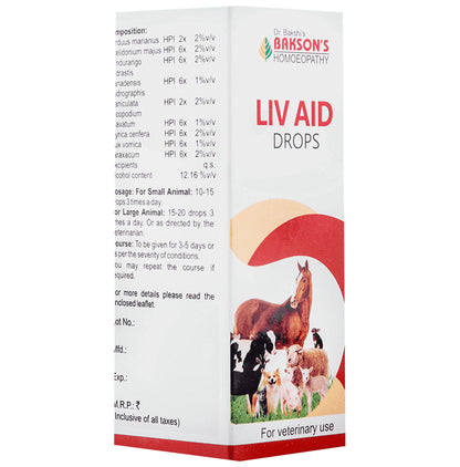 Bakson's Homeopathy Liv Aid Drop for Veterinary Use