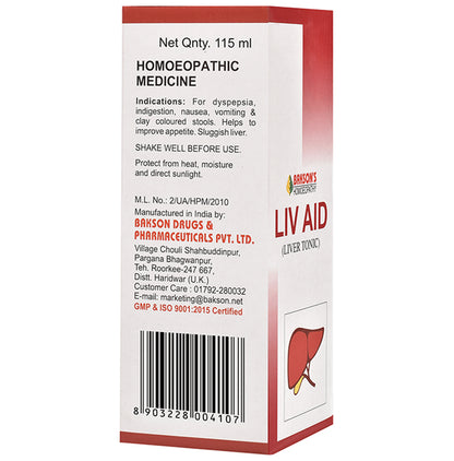 Bakson's Homeopathy Liv Aid Liver Tonic
