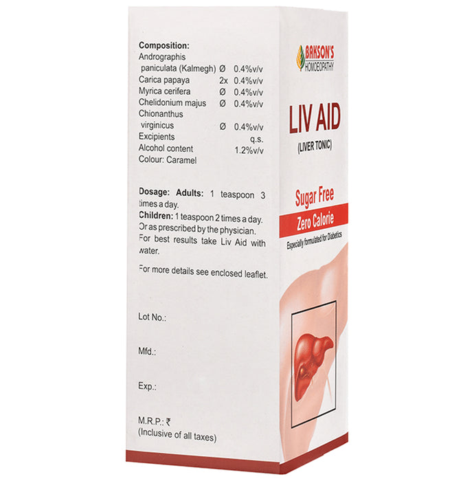 Bakson's Homeopathy Liv Aid Liver Tonic Sugar Free