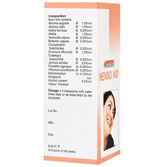 Bakson's Homeopathy Menso Aid Syrup