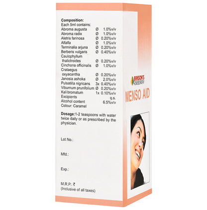 Bakson's Homeopathy Menso Aid Syrup