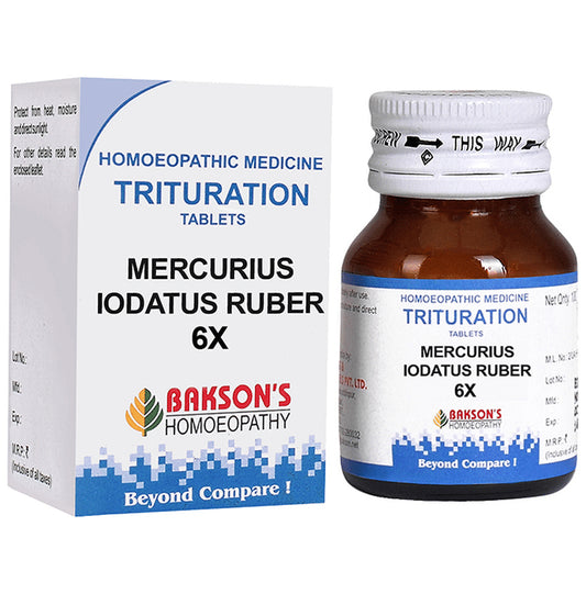 Bakson's Homeopathy Mercurius Iodatus Ruber Trituration Tablet 6X - Classic Derma