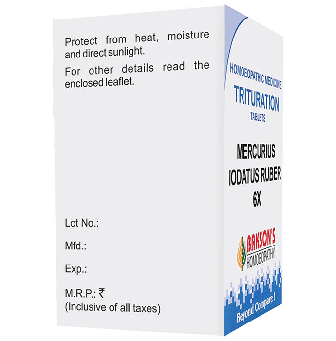 Bakson's Homeopathy Mercurius Iodatus Ruber Trituration Tablet 6X