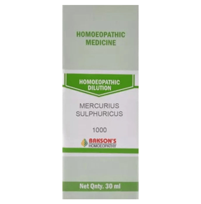 Bakson's Homeopathy Mercurius Sulphuricus Dilution 1000 CH - Classic Derma