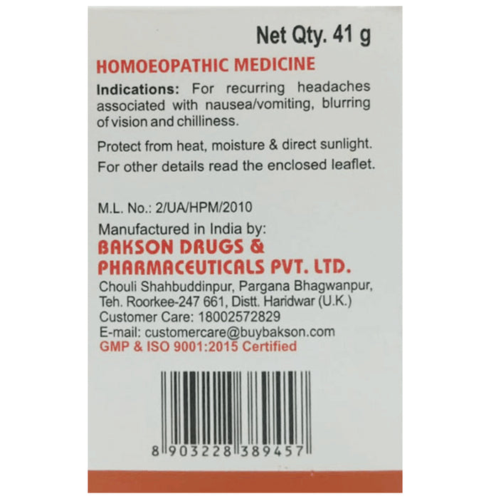 Bakson's Homeopathy Mig Aid Tablet