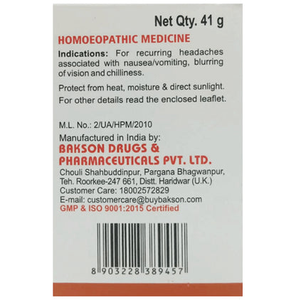 Bakson's Homeopathy Mig Aid Tablet