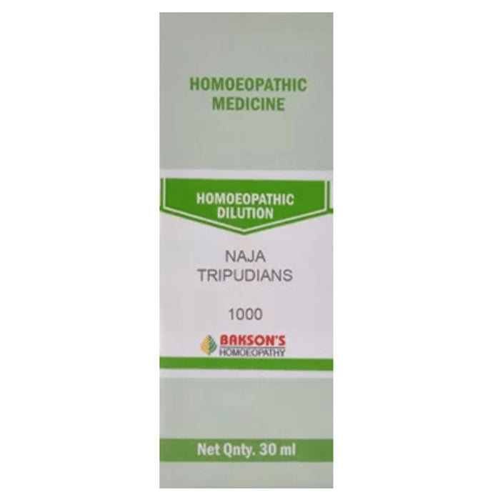 Bakson's Homeopathy Naja Tripudians Dilution 1000 CH - Classic Derma