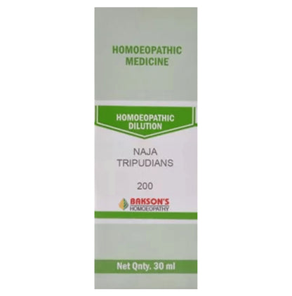 Bakson's Homeopathy Naja Tripudians Dilution 200 - Classic Derma