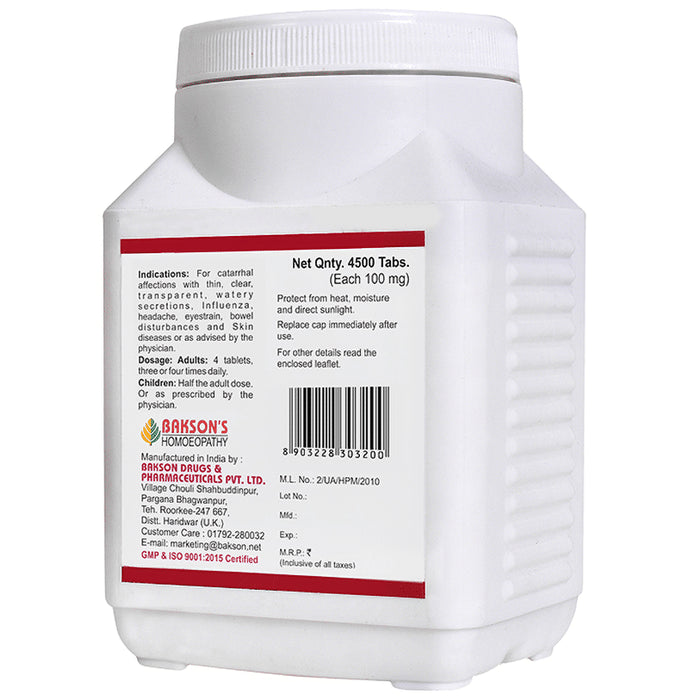 Bakson's Homeopathy Natrum Muriaticum Biochemic Tablet 30X